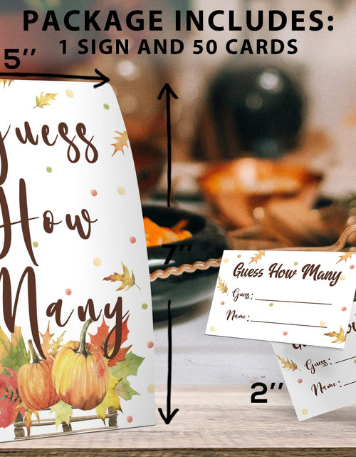 Load image into Gallery viewer, Pazag How Many Candy Guessing Game Thanksgiving Party 1 Sign 50 Cards Orange
