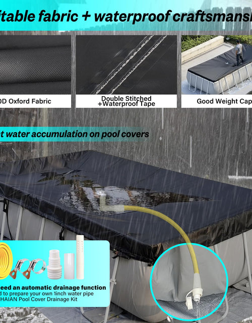 Load image into Gallery viewer, SIHAIAN 16x28Ft Oval Pool Cover UV Weather Resistant Side Storage
