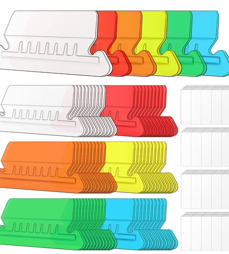 Tecreddy Hanging File Folder Tabs 60 Sets Multicolor 2" Clear Plastic Labels