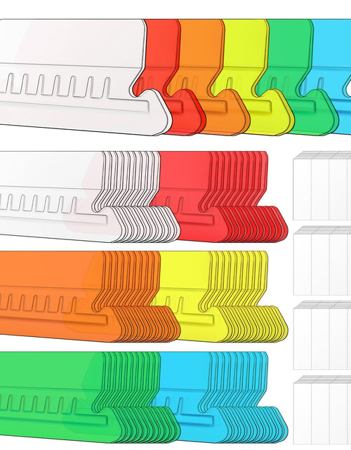 Load image into Gallery viewer, Tecreddy Hanging File Folder Tabs 60 Sets Multicolor 2" Clear Plastic Labels
