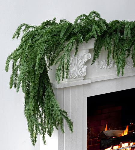 Gixie Home Artificial Norfolk Pine Garland 5Ft Green 2Pcs