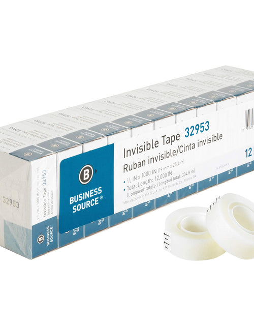 Load image into Gallery viewer, Business Source Premium Invisible Tape Value Pack 12 Rolls Clear
