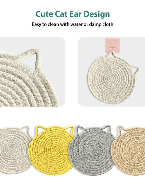 Load image into Gallery viewer, UKJENT Cotton Trivet Mats 4 Pcs Heat Resistant Pot Holders 7" &amp; 9" Multi Color
