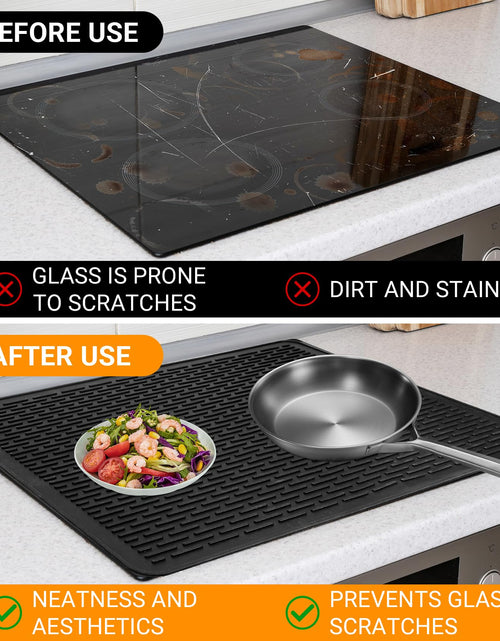 Load image into Gallery viewer, TWIZIUAO Electric Stove Cover Mat Heat Resistant Silicone Black 36x21
