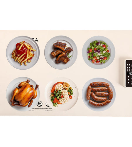 CLYORA Electric Warming Tray 23x15in Food Grade Silicone 5 Temp Auto Shut-Off