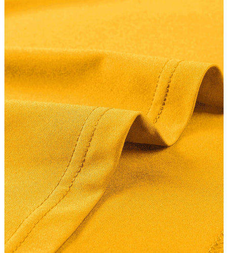 VIPWOLF Men's Sleeveless Hoodie Tank Top Drawstring High Low Hem Yellow Size L