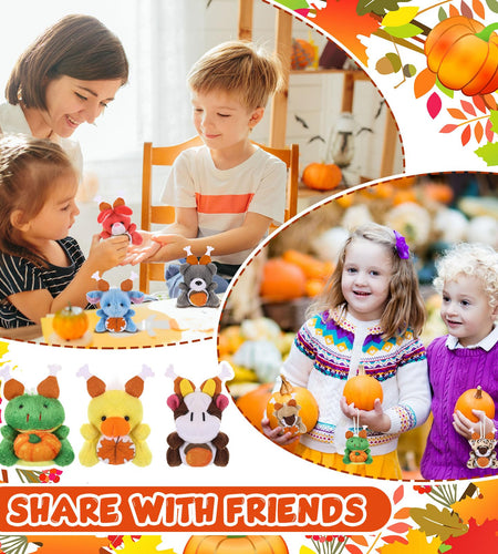 Blueweenly Thanksgiving Mini Plush Toys Pumpkin Maple 12 Pcs 2.76-3.15in