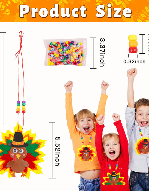 Load image into Gallery viewer, Huyamap Thanksgiving Turkey Necklace Craft Kits 24 Pack Colorful Style 1
