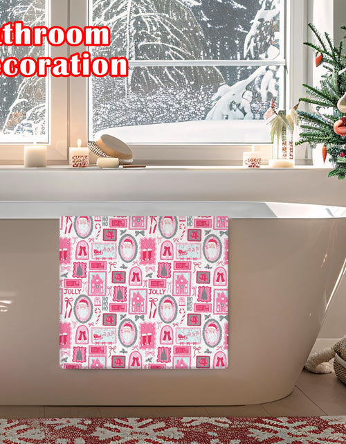 Load image into Gallery viewer, WDSFHYJK Coquette Christmas Santa Kitchen Towels Hot Pink 16x24 Inch
