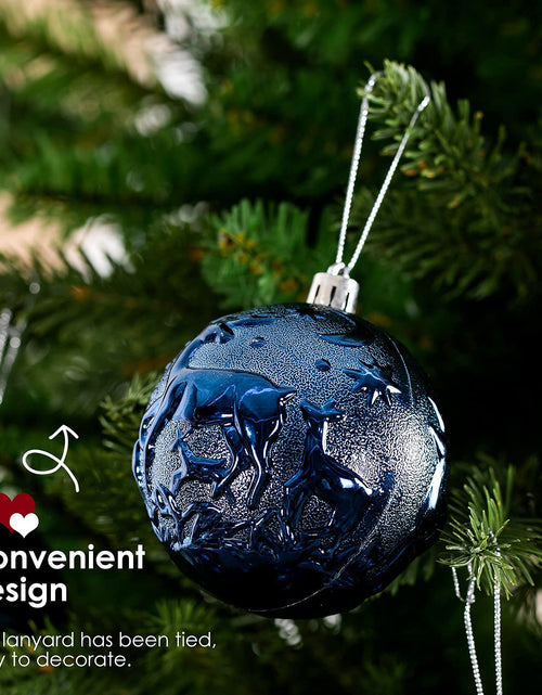 Load image into Gallery viewer, Senjie Night Blue Shatterproof Christmas Ornaments 32pcs Set Plastic
