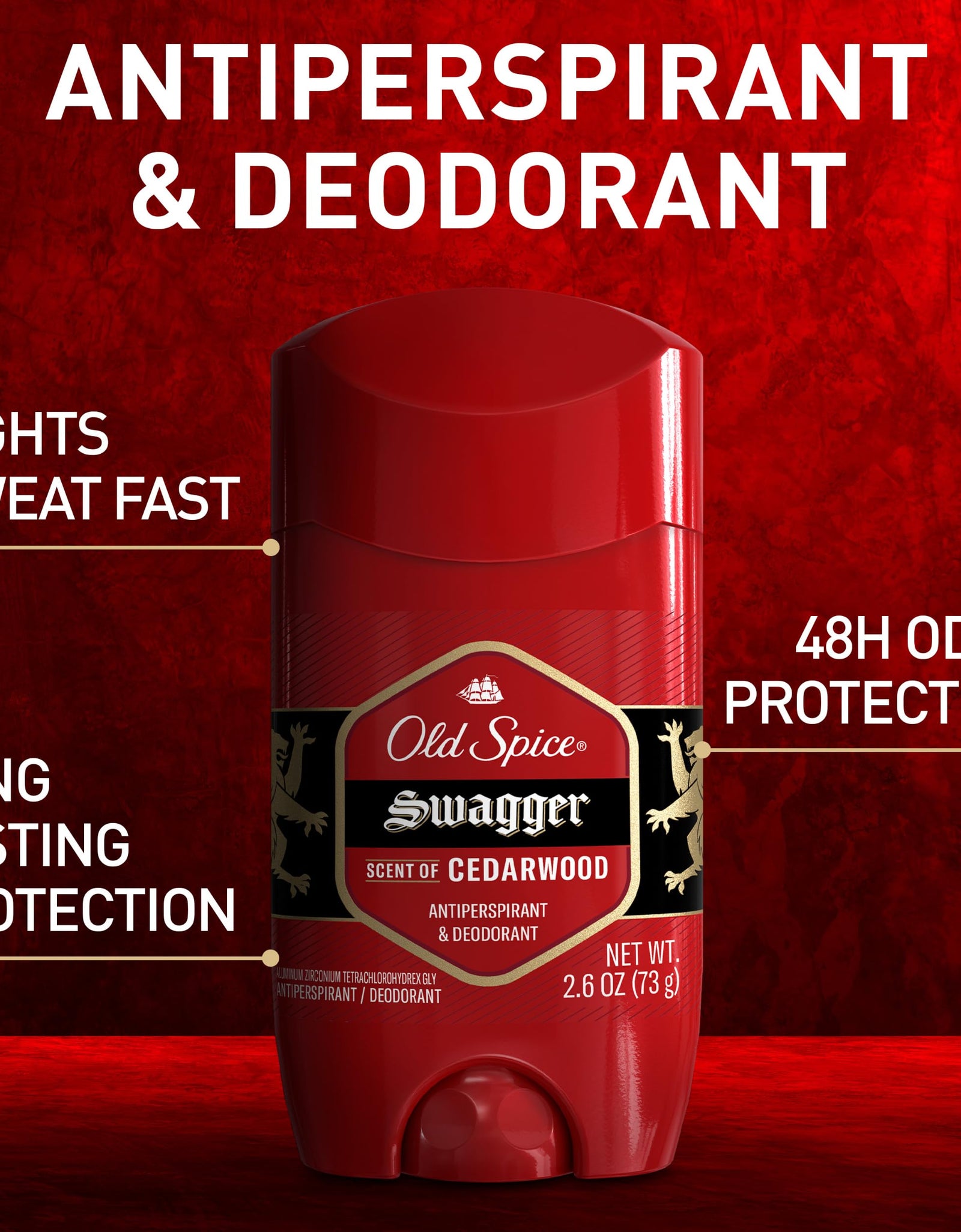 Old Spice Red Zone Men's Invisible Solid Anti-Perspirant Deodorant Swagger 3.4oz