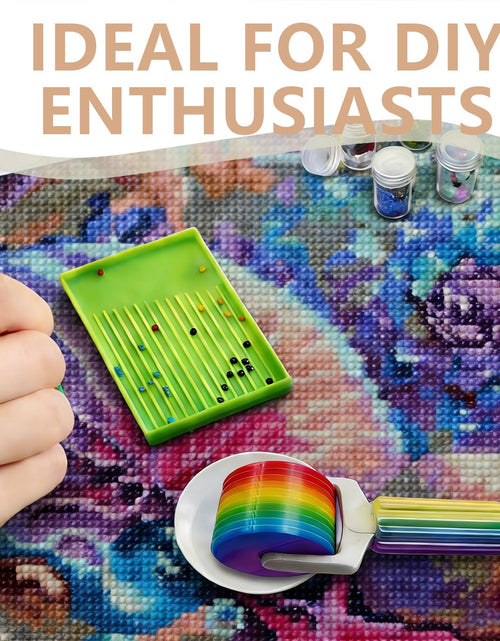 Load image into Gallery viewer, clould fitness Diamond Roller DIY Craft Tool Rhinestone Embroidery Pink+Rainbow

