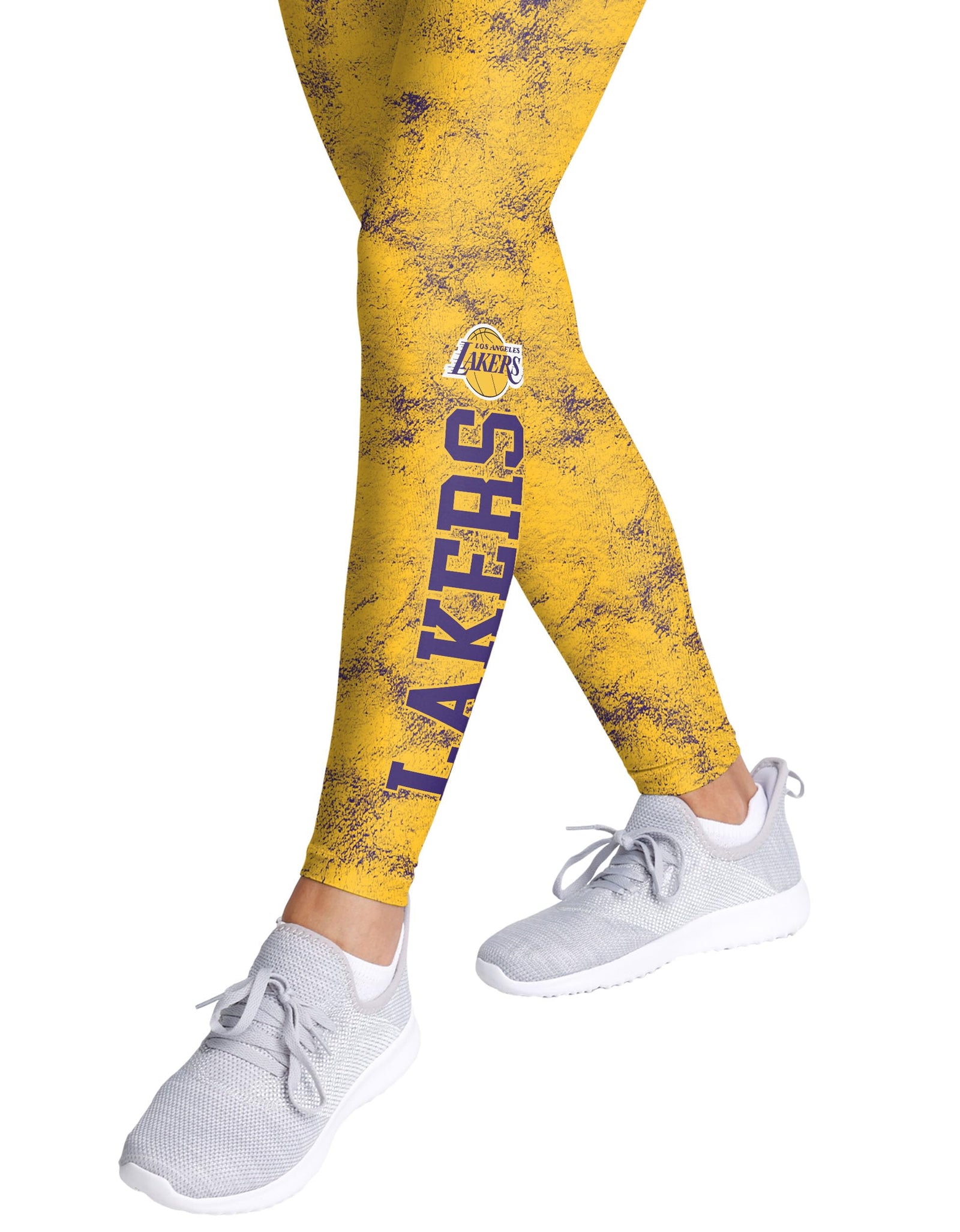 FOCO Los Angeles Lakers NBA Womens Team Color Cloud Leggings Yellow and Purple M