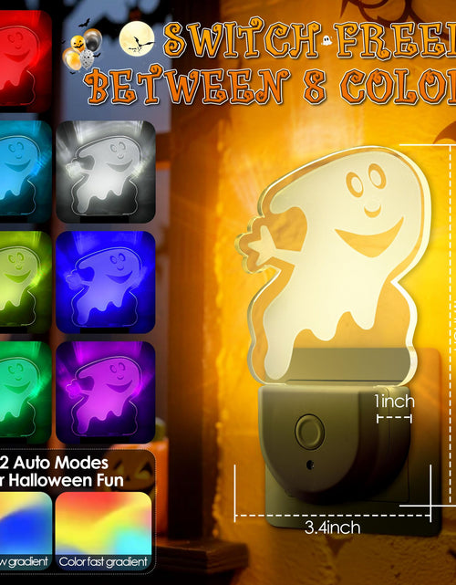 Load image into Gallery viewer, Meonum 2-Pack Christmas Night Light 6-Color LED Dusk-to-Dawn Wall Plug Spooky A
