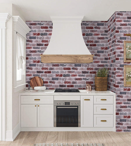 KUKANTST Brick Stone Peel and Stick Wallpaper 17.8"x472" Waterproof Vinyl Roll