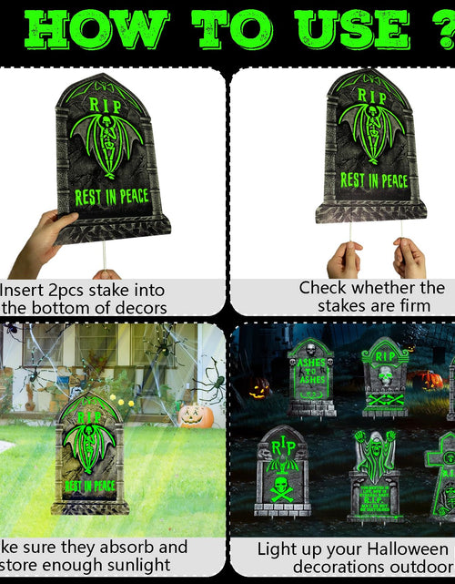 Load image into Gallery viewer, CiniQy Halloween Tombstones 6 Pack Light Up 16.5x11.5" Waterproof Outdoor Decor
