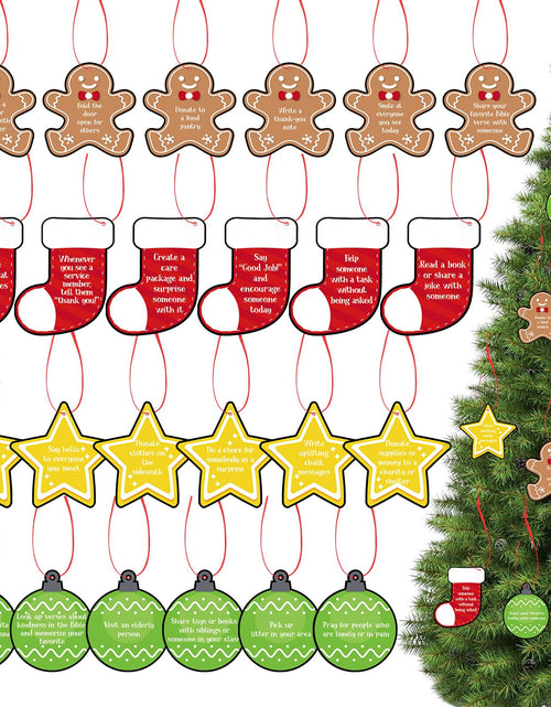 Load image into Gallery viewer, Soulchen 24 Pcs Gingerbread Man Christmas Tree Ornaments with Red Ropes
