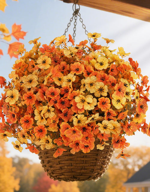 Load image into Gallery viewer, RICHMYC Artificial Fall Flowers 12 Bundles Orange Yellow Eucalyptus 13.8IN
