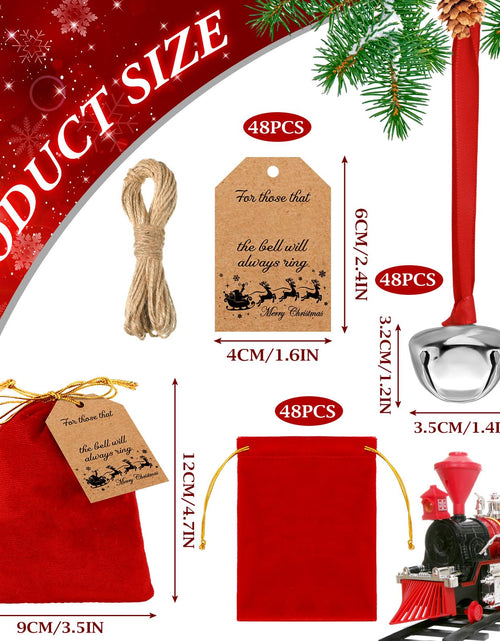 Load image into Gallery viewer, Duraaamo 24 Sets Christmas Polar Themed Silver Bell Ornaments Bulk
