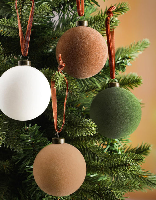 Load image into Gallery viewer, Sotiff Christmas Tree Decorations Velvet Balls 2.4 Inch 12 Pcs Multicolor
