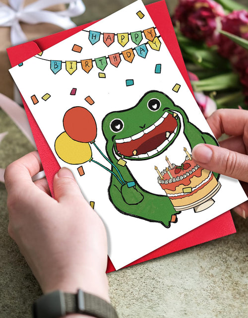 Load image into Gallery viewer, GYYsweetus Frog Happy Birthday Card Cute Cartoon Animal Gift Idea
