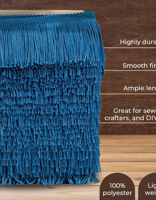 Load image into Gallery viewer, Trims by the Yard 6" Chainette Fringe Trim Polyester Decorative Flag Gold 10yd
