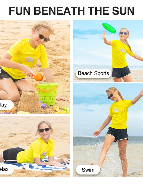 Load image into Gallery viewer, Kanu Surf Girls Rash Guard UPF 50+ Short Sleeve Swim Shirt Daria Size 8
