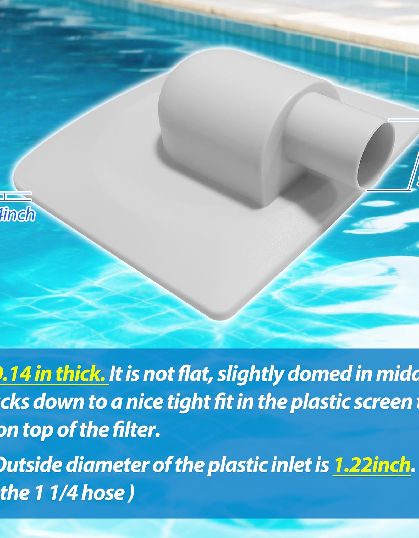ARU P58PP1955W05 Vacuum Plate Adapter for Summer Waves Polygroup Skimmer Pump