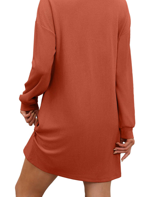 Load image into Gallery viewer, WIHOLL Fall Long Sleeve Mini Dress with Pockets Caramel Size L
