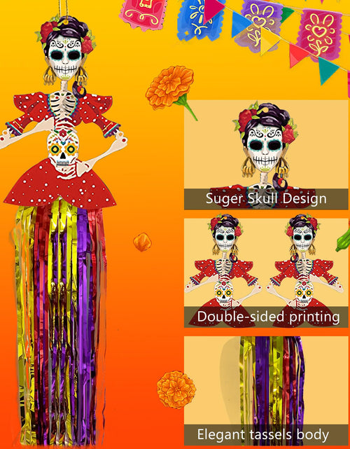 Load image into Gallery viewer, Aovaely 6 PCS Day of The Dead Sugar Skull Hanging Decorations C-Girl Group
