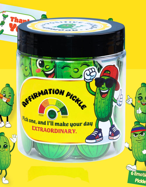 Load image into Gallery viewer, SOLMAY Affirmation Pickle Jar 60 Uplifting Notes Self-Care Funny Gifts
