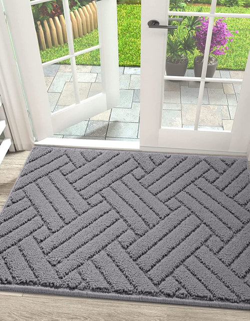 Load image into Gallery viewer, JEEDOVIA Indoor Door Mat Non-Slip Rubber Backing Grey 20x31.5
