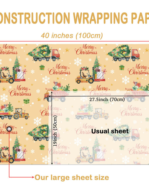 Load image into Gallery viewer, WRAPLULU Christmas Truck Wrapping Paper 4 Jumbo Sheets 28x40in Yellow

