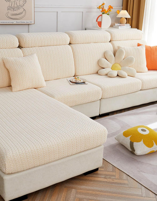 Load image into Gallery viewer, Disayu Sofa Couch Cover Stretch Washable Slipcover Beige Large Double Seat
