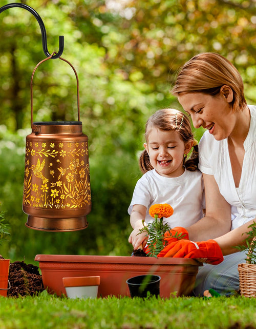 Load image into Gallery viewer, kaakuuki Hummingbird Solar Lantern Outdoor Waterproof Metal LED Bronze
