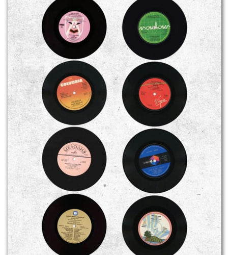ZUKIY Retro Vinyl Record Wall Set 8x10 Vintage Music Posters 8 Prints