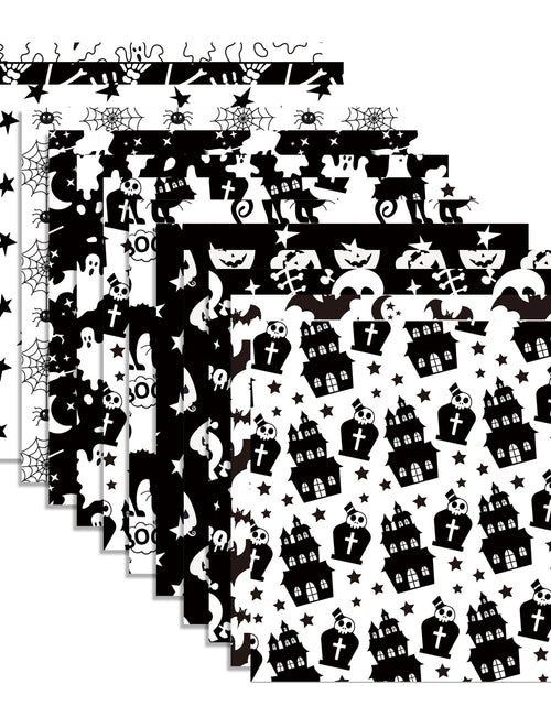Load image into Gallery viewer, Halloween Scrapbook Paper 24 Sheets 11.8x11.8 Black &amp; White Double-Sided
