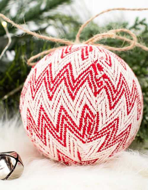 Load image into Gallery viewer, Juncox 12 Pcs Burlap Christmas Ball Ornaments 3.15in Rustic Natural Jute
