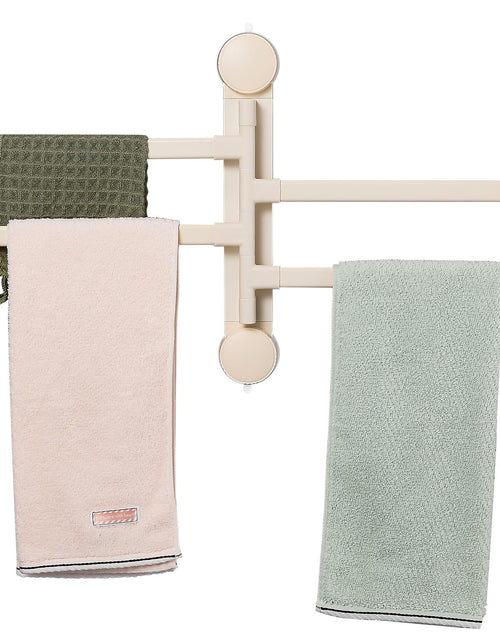 Load image into Gallery viewer, Zynuhmo 4-Arm Swivel Towel Rack 13.78in White Adjustable Suction Cup

