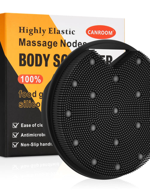 Load image into Gallery viewer, Canroom Silicone Body Scrubber Anti Zinc Infused Exfoliating Black
