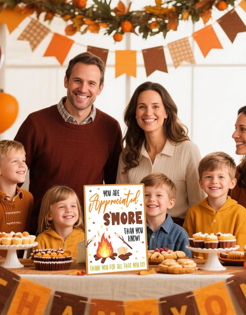 Load image into Gallery viewer, Muruseni Appreciated Smore Fall Party Sign 8x11 Wooden with Stand
