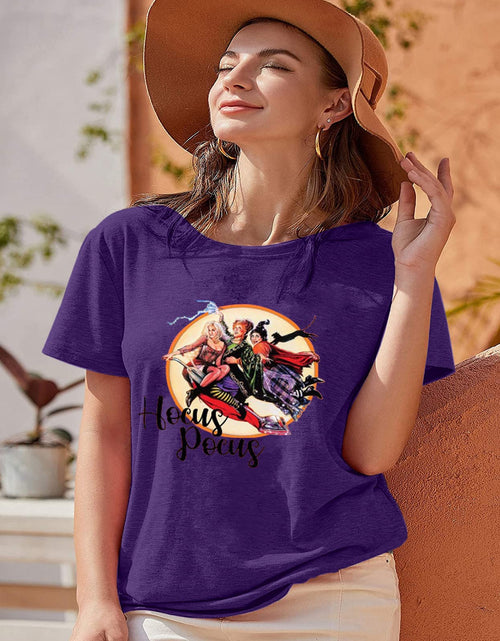 Load image into Gallery viewer, Anbech Hocus Pocus Sanderson Sisters Graphic Tee Dark Purple Size S

