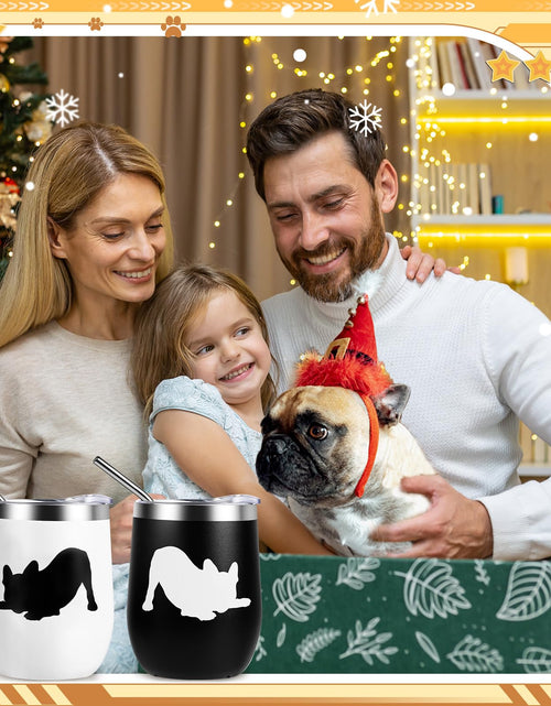 Load image into Gallery viewer, Yoiemivy French Bulldog Insulated Wine Tumbler Set 2, 12oz, Christmas Gift
