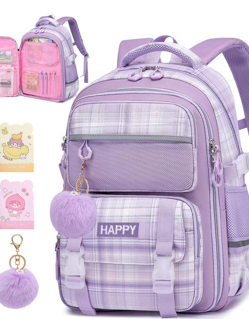 Load image into Gallery viewer, KEBEIXUAN Backpack Set 3PCS School Lunch Box Pencil Case Pink 11.81x7.87x17.32
