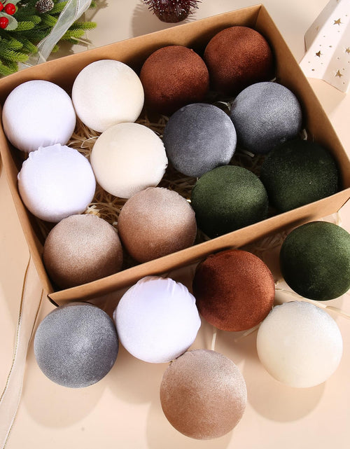 Load image into Gallery viewer, SUPREME XMAS 12 Pcs Velvet Christmas Ornaments Set 80mm Multi Color
