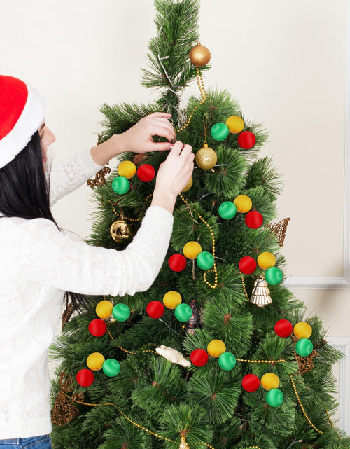 Load image into Gallery viewer, Suncalla Christmas Tree Ball Picks Satin Red Green Gold 7.9'' 12 Pcs
