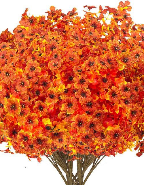 Load image into Gallery viewer, Grunyia 16 Bundles Artificial Fall Flowers Orange 16in UV Resistant Plastic
