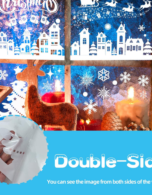 Load image into Gallery viewer, MISS FANTASY Christmas Window Clings 10 Sheets White Snow Scene Decorations

