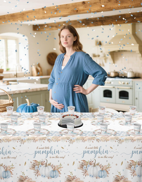 Load image into Gallery viewer, MEHOFOND Blue Pumpkin Baby Shower Party Supplies 193 Pcs Tableware Set
