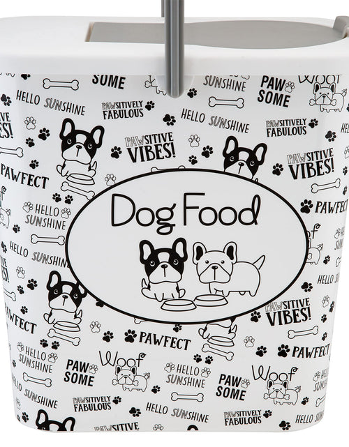 Load image into Gallery viewer, Pounce + Fetch 3 Gallon Pet Dry Food Container with Scooper White
